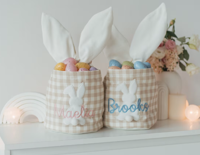 bunny ear personalized easter baskets