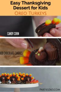 If you're looking for a cute Thanksgiving dessert recipe that doubles as a Thanksgiving craft, your search is over! This adorable Oreo Turkey is the perfect Thanksgiving dessert idea for kids! #Thanksgivingrecipes #fallrecipes #holidaybaking #holidayrecipes