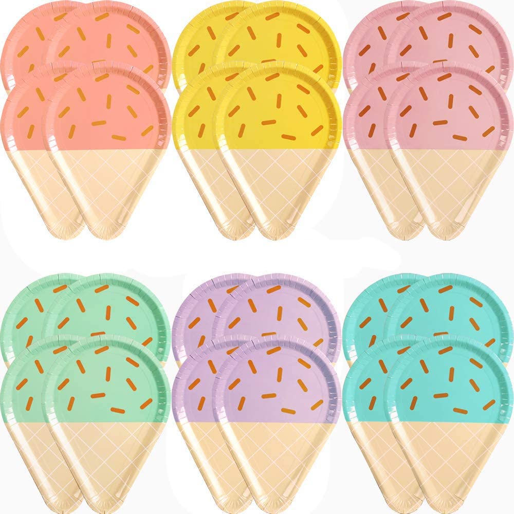 pastel ice cream party plates