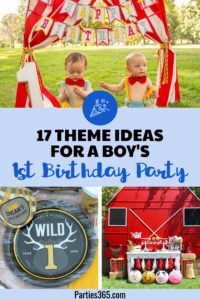 Searching for ideas for First Birthday Party Ideas for your son? We've rounded up 17 cute themes for 1st birthdays from fishing to the farm, monsters, wild ones and more, we have the perfect party for your boy. #firstbirthday #boyparty #partyideas