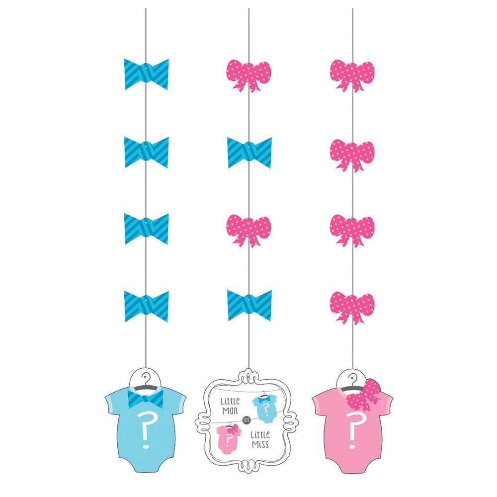 Creative Converting 297041 Baby Shower/Gender Reveal Party Banner Bow Or Bowtie 