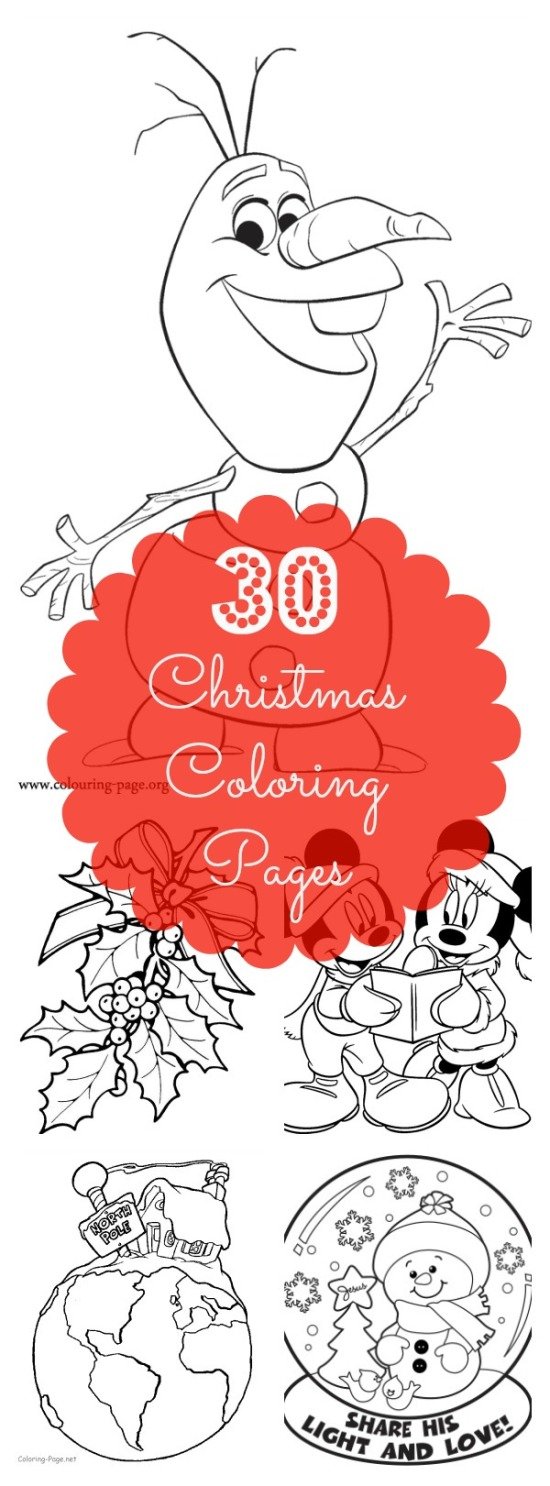 We've rounded up 30 fun Coloring Pages for Christmas that will keep your kids busy over break! | Christmas Crafts | Christmas Coloring Pages for Kids