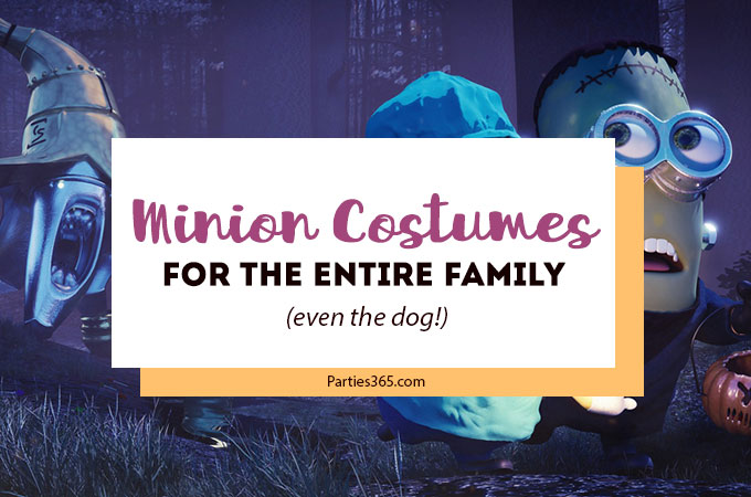 Are you searching for Minion Halloween Costumes for the whole family? We have some of the cutest rounded up here for you! Minion Costumes for Kids | Minion Costumes | Family Halloween Costumes | Dog Costumes
