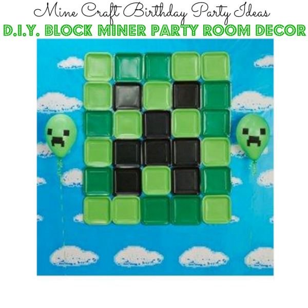 This DIY party decor idea for a Mine Craft Party is easy to make and turns your home into Mine Craft headquarters. If you're looking for Birthday party ideas for your Mine Craft crazed kiddo, you'll love this kit!