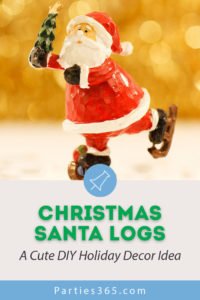 Looking for cute and easy DIY Christmas decor? Or maybe something you can gift or buy? These Santa Logs are the perfect holiday decor or handmade gift item... #holidays #Christmas #giftidea #Christmasdecor #Santa
