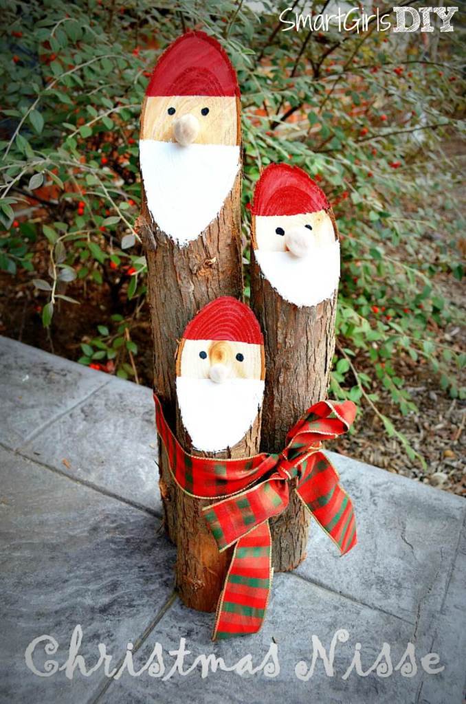 Looking for cute and easy DIY Christmas decor? Or maybe something you can gift or buy? These Santa Logs are the perfect holiday decor or handmade gift item... #holidays #Christmas #giftidea #Christmasdecor #Santa