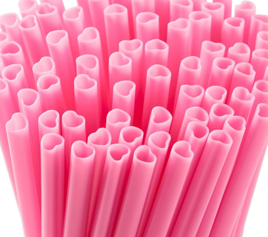 heart shaped straws