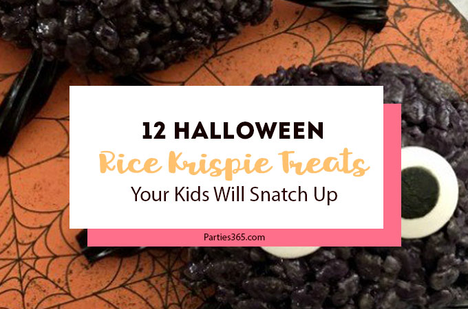 These 12 Halloween Rice Krispie Treats are sure to be a hit at your Halloween Party or at the class party! Halloween Treats | Rice Krispie Treats | Halloween Party Food