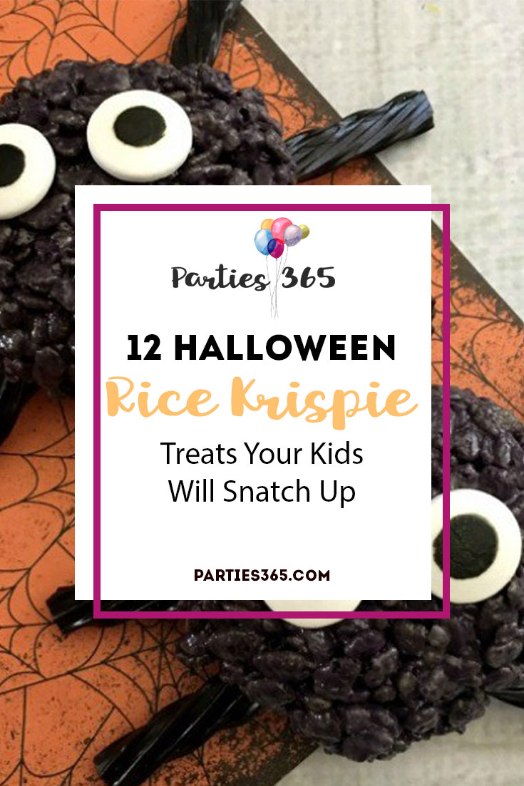 Want a fun Halloween treat or snack for your little ones? How about a spooktacular Halloween Rice Krispie Treat?! Here are 12 recipes - from spiders, to ghosts, to pumpkins - your family will love! #Halloween #halloweenrecipes #ricekrispietreats #Halloweentreat #halloweensnack