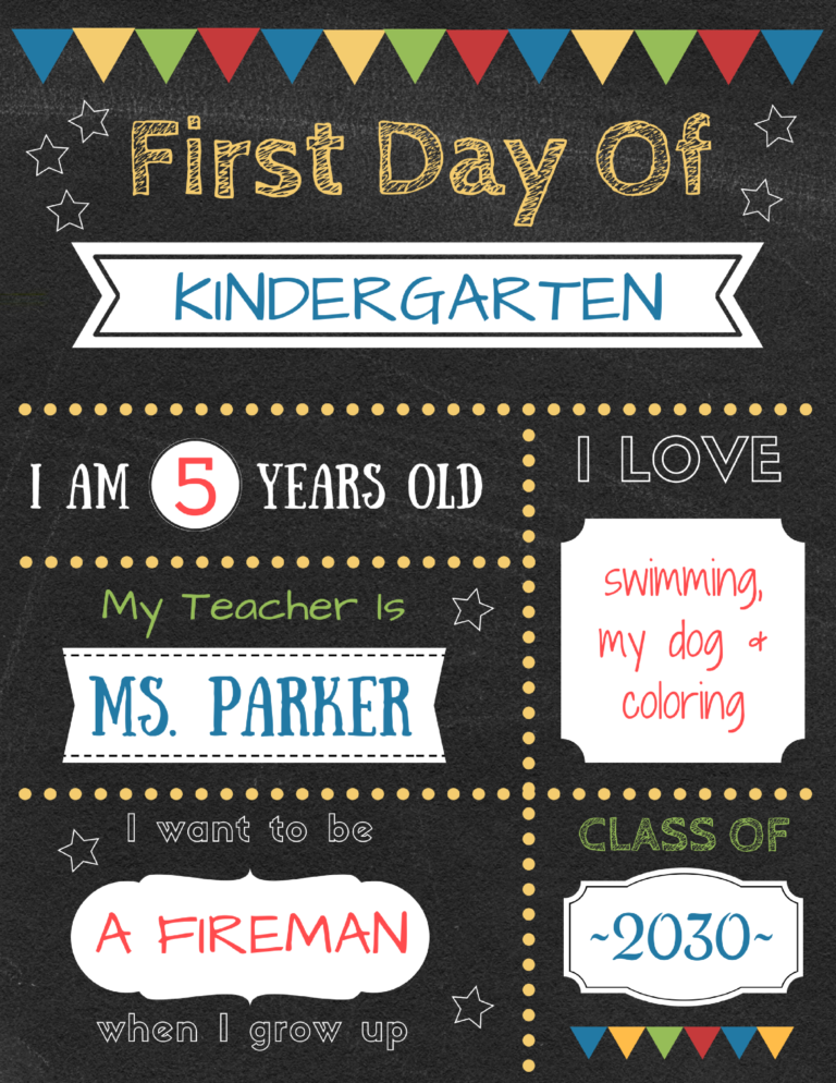 first day of school printable signs