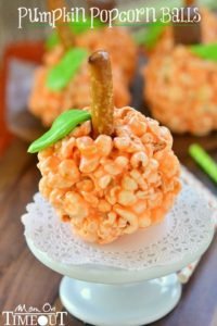 halloween pumpkin popcorn ball