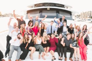 This 21st Birthday Party on a yacht is sure to inspire your next milestone birthday party! With a marble and blush theme, this party was filled with modern decorations and elegant details. | 21st Birthday Ideas | 21st Birthday Party Themes | 21st Birthday Party Decorations