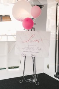 This 21st Birthday Party on a yacht is sure to inspire your next milestone birthday party! With a marble and blush theme, this party was filled with modern decorations and elegant details. | 21st Birthday Ideas | 21st Birthday Party Themes | 21st Birthday Party Decorations