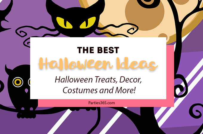 The ultimate guide of Parties 365 Halloween posts! We've put all of our best Halloween Ideas together in one easy place to find. Find everything you need for your best Halloween - Halloween treats, decor, costumes and more! | Halloween Ideas | Halloween Costumes | Halloween Decor