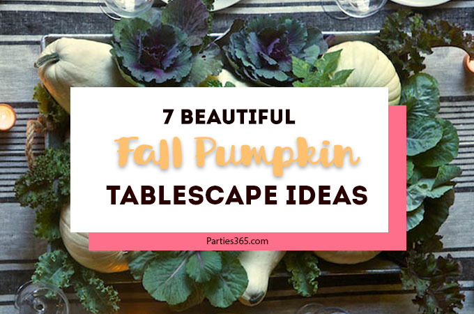 Are you looking for inspiration for a autumn centerpiece or maybe a Thanksgiving table idea? If so, we found 7 amazing fall pumpkin tablescape ideas you'll absolutely love! | Fall Table Centerpieces | Pumpkin Tablescapes | Thanksgiving Tablescapes