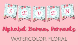 Watercolor Floral Alphabet Pennants