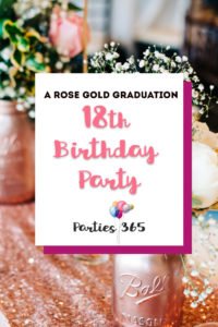 If you're looking for 18th Birthday Party Ideas, we have a stunning rose gold themed combo 18th Birthday and Graduation Party for you! Check out the decor, food and more here! | Graduation Party Decorations | Rose Gold Party Ideas |18th Birthday Party Outfit