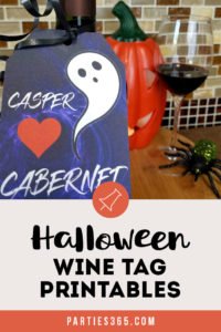 Do you need an easy DIY wine tag for a last minute Halloween Hostess Gift? We've got you covered with these downloadable Halloween Wine Tag Printables! Check out these funny wine tags for the perfect option! #Halloween #winetag #hostessgift #DIY #printable