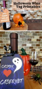 Do you need an easy DIY wine tag for a last minute Halloween Hostess Gift? We've got you covered with these downloadable Halloween Wine Tag Printables! Check out these funny wine tags for the perfect option! #Halloween #winetag #hostessgift #DIY #printable