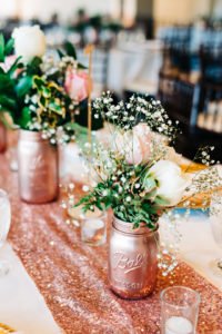 Rose gold party decorations are perfect for all kinds of party themes. Check out how they were used in this stunning combination 18th Birthday Party and Graduation Party! | Rose Gold Party Theme | Rose Gold Party Ideas