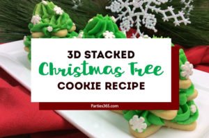 These easy stacked Christmas tree sugar cookies are the best! Our recipe and ideas for decorated star cookies, frosted with green buttercream icing is perfect for teacher, neighbor and kid gifts this holiday season! #holidaybaking #Christmascookies #holidayrecipes