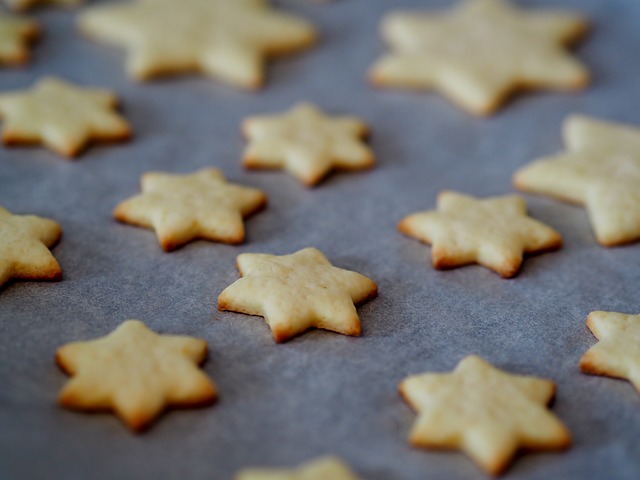 star sugar cookies on a baking pan