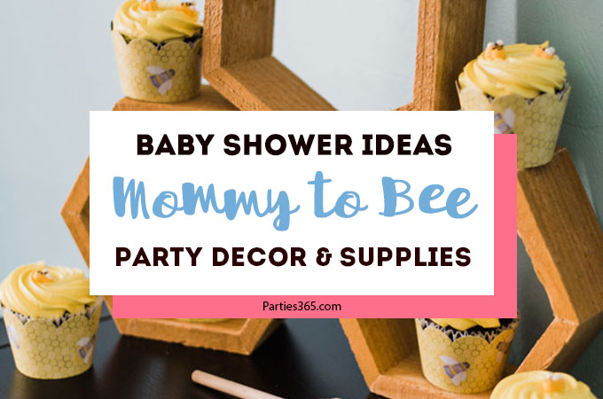 This darling DIY baby shower theme is perfect for the mommy to bee! See all the photos, food, decoration, favors, cake and more for this cute bumble bee baby shower! #babyshower #bumblebee #partysupplies