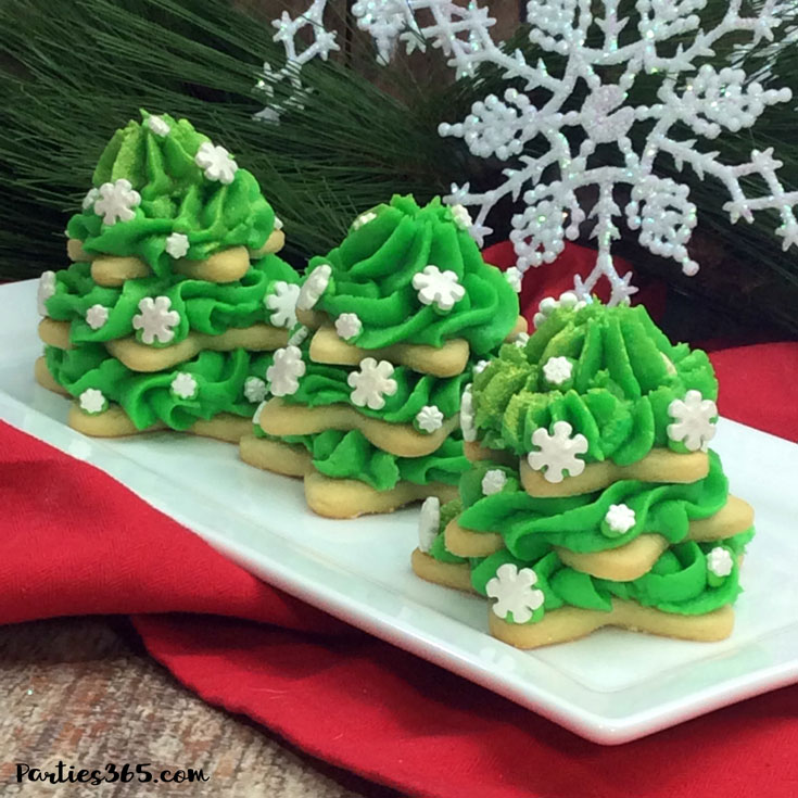 easy stacked Christmas tree sugar cookies 
