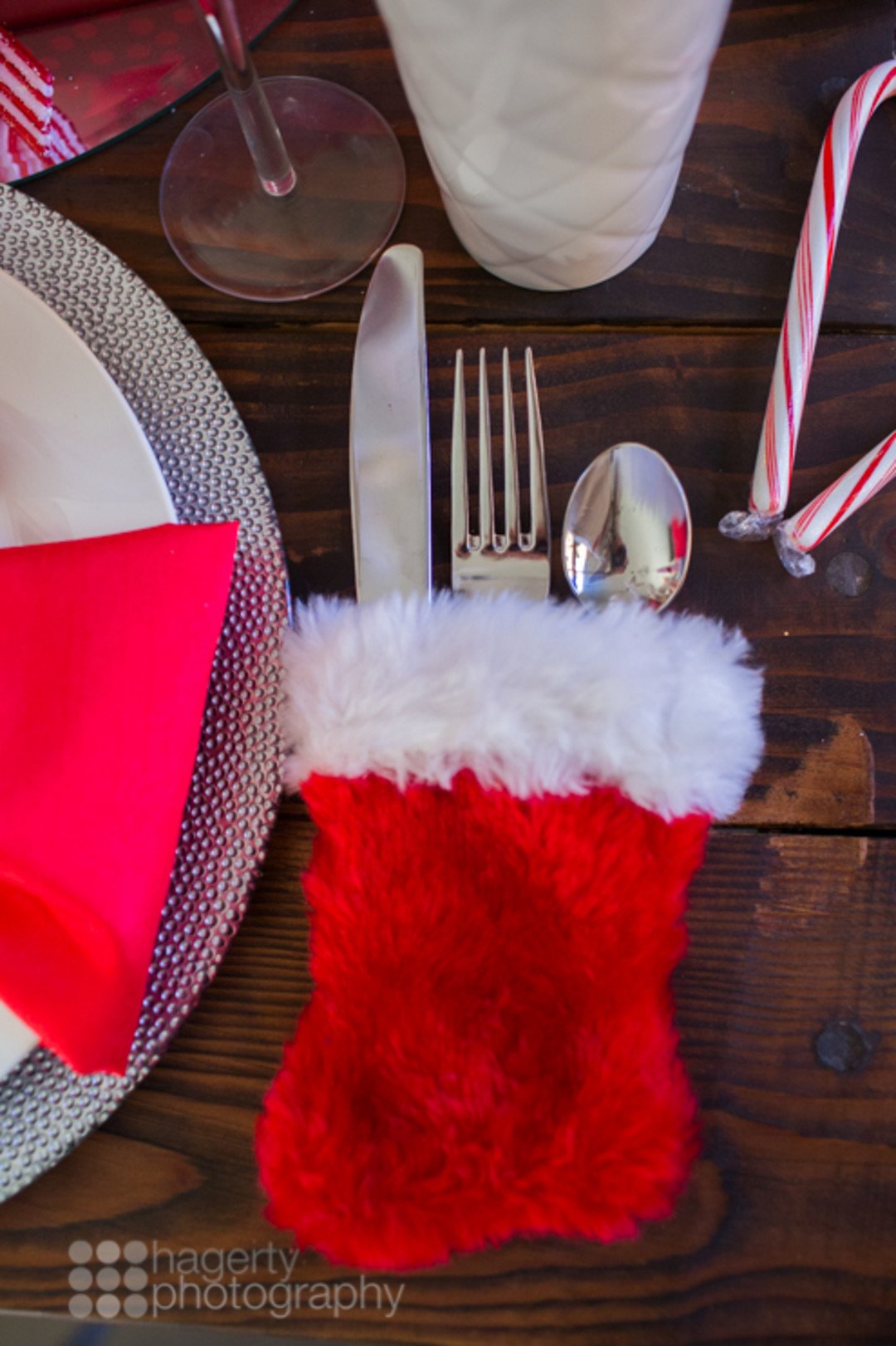 santa stocking silverware holder