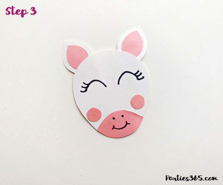 paper unicorn face with smile and eyes