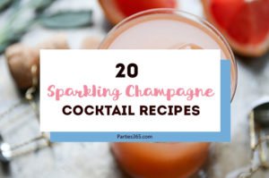 Champagne cocktails are a great signature drink for any party, especially New Years, Christmas or a holiday party. Here are 20 easy Sparkling Wine or Champagne Cocktail recipes that will give you ideas for the perfect simple holiday party or brunch drink! #champagne #holidaydrink #cocktails #parties365