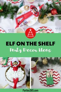 Looking for a fun Christmas Party theme for kids? This Elf on the Shelf Breakfast with Santa has adorable decorations and activities that are sure to inspire! #Christmasparty #elfontheshelf #holidayparty #santa