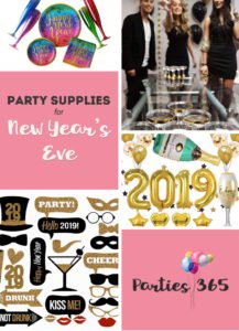 Looking for decorations, ideas and party supplies for a New Year's Eve or New Year's Day party? We have the best tableware, balloons, photo props and more! #newyears #2019 #newyearseve #partysupplies