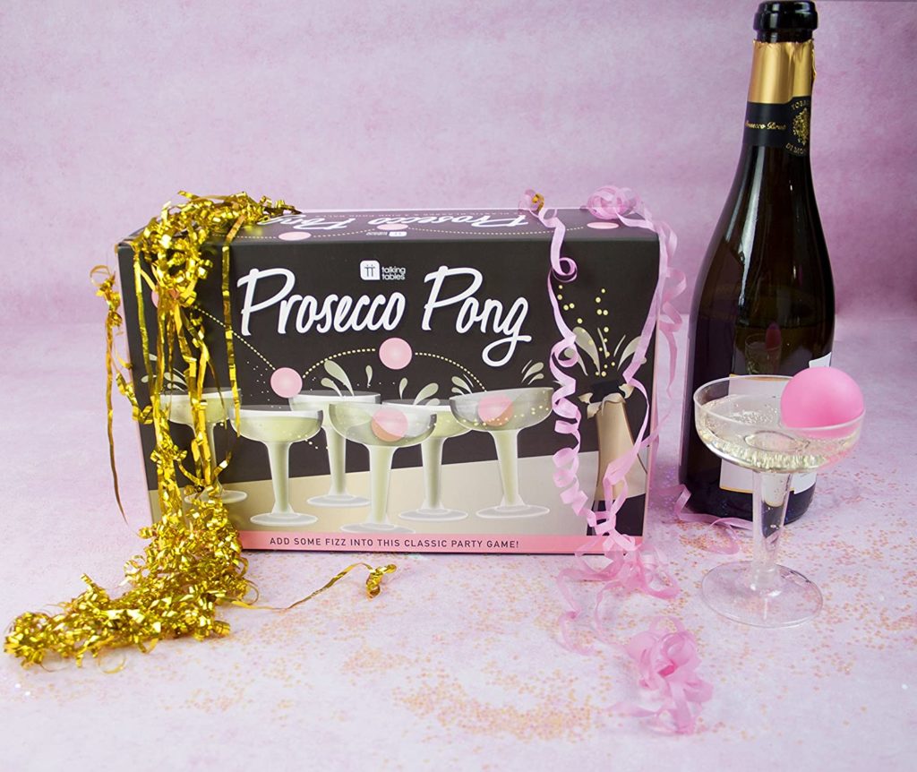 Prosecco pong game for new year's eve party