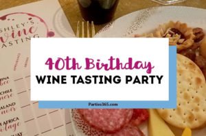 A fabulous 40th birthday party idea for women is a wine tasting party! Check out the decorations, cake, appetizers and even download a printable wine tasting card! #40thbirthday #wine #winetasting #printable #birthday