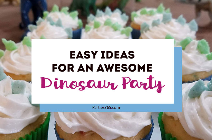 Looking for ideas for an awesome Dinosaur Birthday Party for boys? This DIY party is full of easy decorations, games, favors, food, invitations and printables to make your dino party a success! #dinosaur #printables #birthday #partyideas