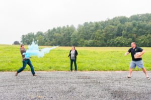 Want a fun and creative gender reveal theme for your party? How about a Diamonds (baseball) or Diamonds (jewel) party? This Home Run gender reveal with exploding baseball is a unique way to share your big news! #genderreveal #babyshower #partysupplies #baseball