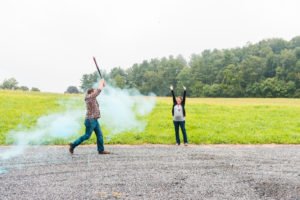 Want a fun and creative gender reveal theme for your party? How about a Diamonds (baseball) or Diamonds (jewel) party? This Home Run gender reveal with exploding baseball is a unique way to share your big news! #genderreveal #babyshower #partysupplies #baseball