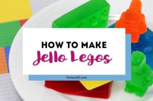 Want a fun treat for your lego themed birthday party? Let us show you how to make colorful Jello Lego blocks and figurines with this easy recipe and mold! #legos #legoparty #legofood #birthday #partyfood