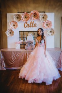 Planning an upcoming Quinceanera? Calla's beautiful Quinceanera celebration, steeped in tradition, will give you ideas for dresses, decorations the cake, a theme and more! #quinceanera #15thbirthday #partyideas #birthday