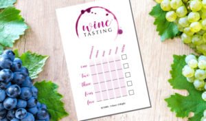 wine tasting card