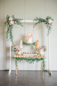 Spring and summer are wonderful times of year to throw a birthday party or shower and this dessert table is your inspiration for an elegant enchanted garden party! With so many ideas for decorations, food, flowers, desserts and cake, this indoor garden party is a must see! #gardenparty #spring #summer #partyideas