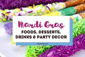 Let the good times roll with a festive Mardi Gras party! We have over 20 ideas and recipes for food, desserts, drinks and decorations to make yours a party to remember! #mardigras #partyideas #mardigrasrecipes
