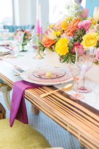 Creative ideas and inspiration for a modern geometric spring birthday party for girls! This colorful kids party full of bright decor, cake and flowers is the perfect theme for fun! #geometric #birthday #springparty #kidsparty