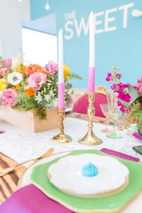 Creative ideas and inspiration for a modern geometric spring birthday party for girls! This colorful kids party full of bright decor, cake and flowers is the perfect theme for fun! #geometric #birthday #springparty #kidsparty