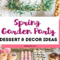Spring and summer are wonderful times of year to throw a birthday party or shower and this dessert table is your inspiration for an elegant enchanted garden party! With so many ideas for decorations, food, flowers, desserts and cake, this indoor garden party is a must see! #gardenparty #spring #summer #partyideas