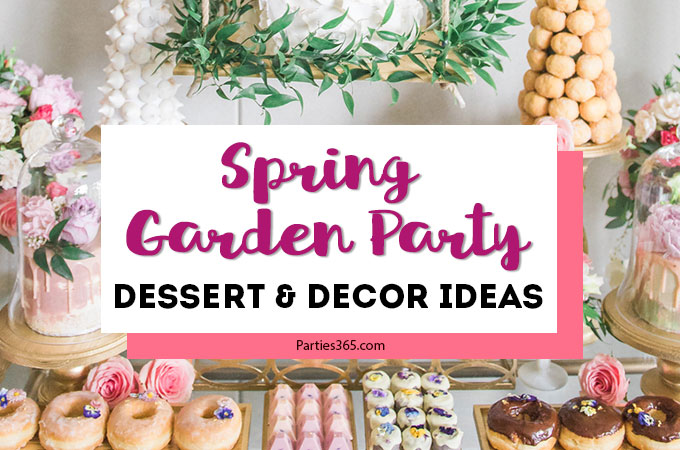 Spring and summer are wonderful times of year to throw a birthday party or shower and this dessert table is your inspiration for an elegant enchanted garden party! With so many ideas for decorations, food, flowers, desserts and cake, this indoor garden party is a must see! #gardenparty #spring #summer #partyideas