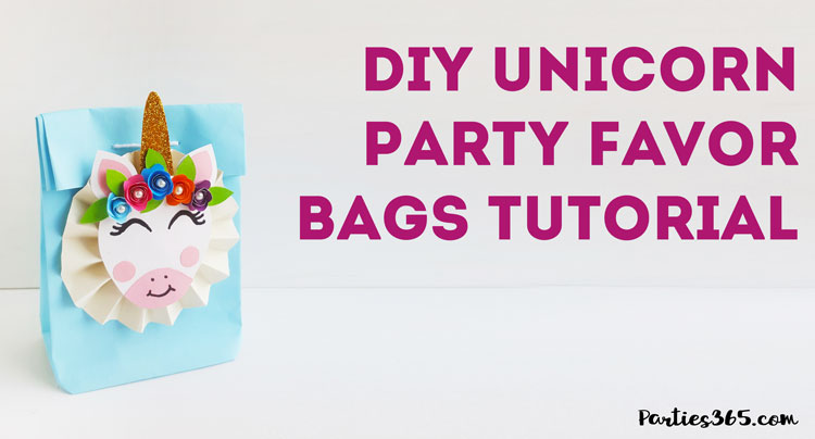 Throwing a girls unicorn party and want a cute idea for a DIY favor bag? This free printable template and tutorial for unicorn goody bags is perfect for kids birthdays or showers! #unicorns #unicornparty #printable #favors