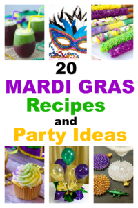 Let the good times roll with a festive Mardi Gras party! We have over 20 ideas and recipes for food, desserts, drinks and decorations to make yours a party to remember! #mardigras #partyideas #mardigrasrecipes