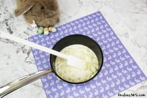 Want a fun Easter dessert idea for the kids or your desserts table? This easy homemade Easter Bunny Brownie Trifle with White Chocolate Mousse Recipe is cute, creative and delicious! #Easter #Easterrecipe #Easterdessert